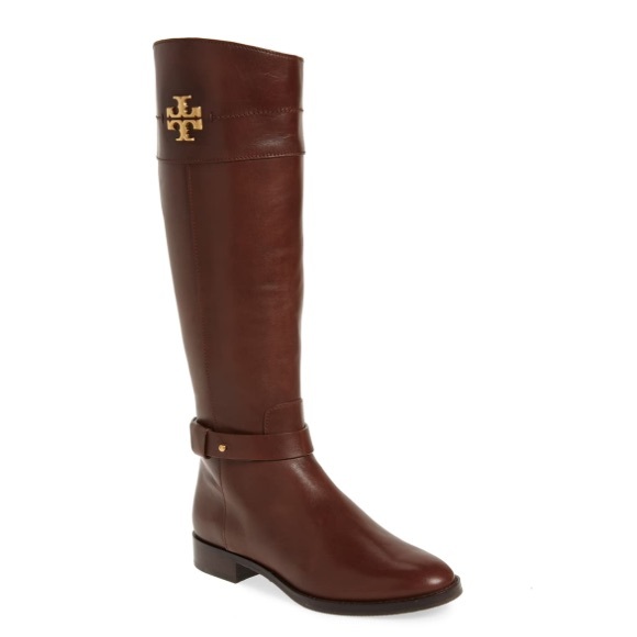 Tory Burch Shoes - Tory Burch Everly Riding Calf Leather Boots Brown